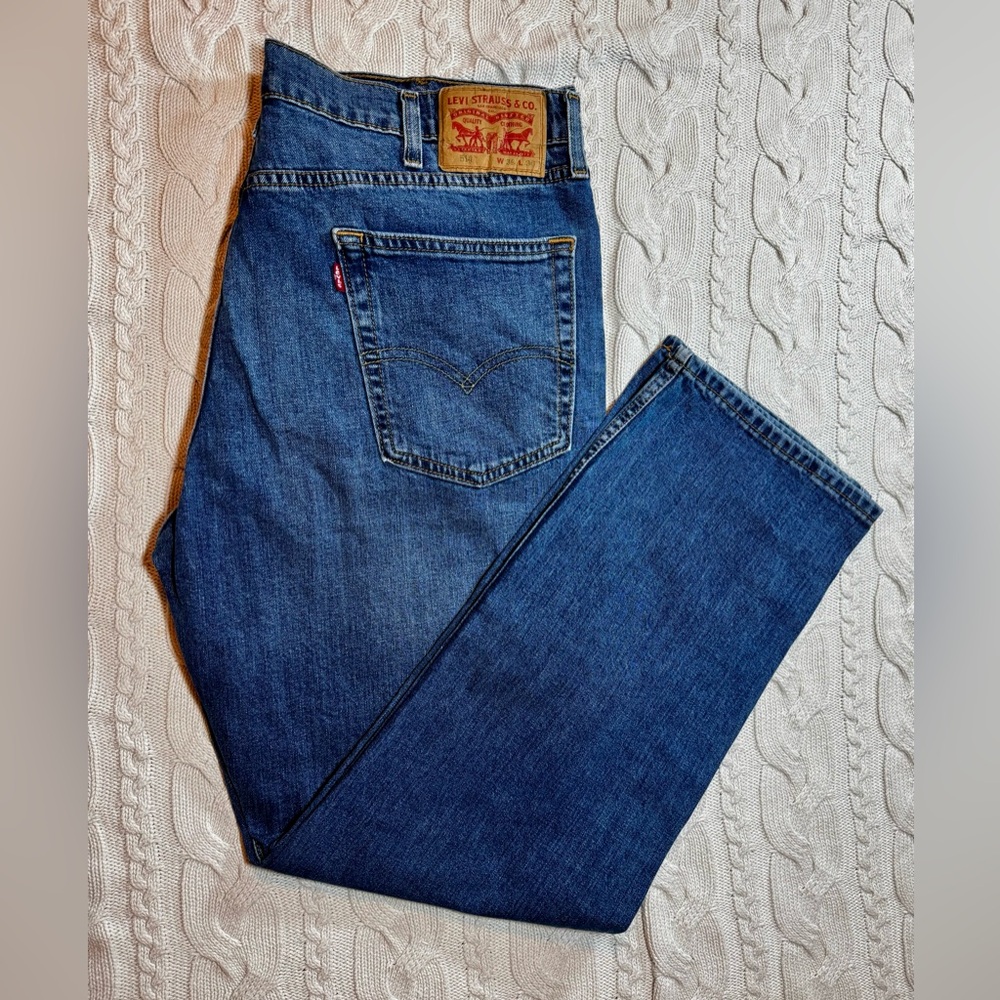 Men’s Levi’s 514 Dark Wash Jeans Straight Leg 38x30 #1552 - Picture 4 of 16
